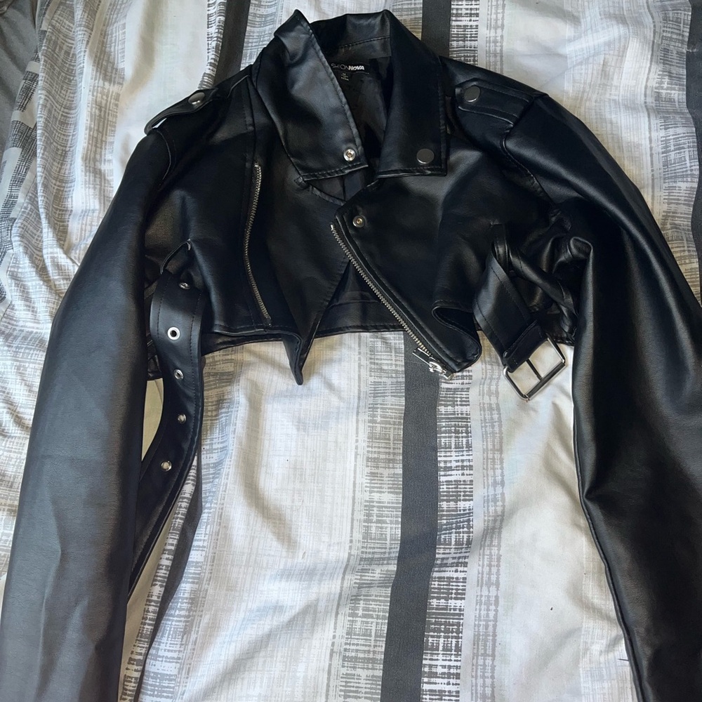 Fashion Nova Black Leather Biker Jacket